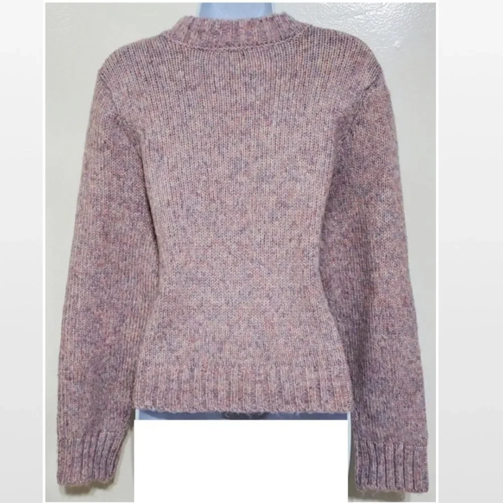 New Purple & Pink Cable ChunkyโKnit Cropped Pullover Sweater - Picture 10 of 16